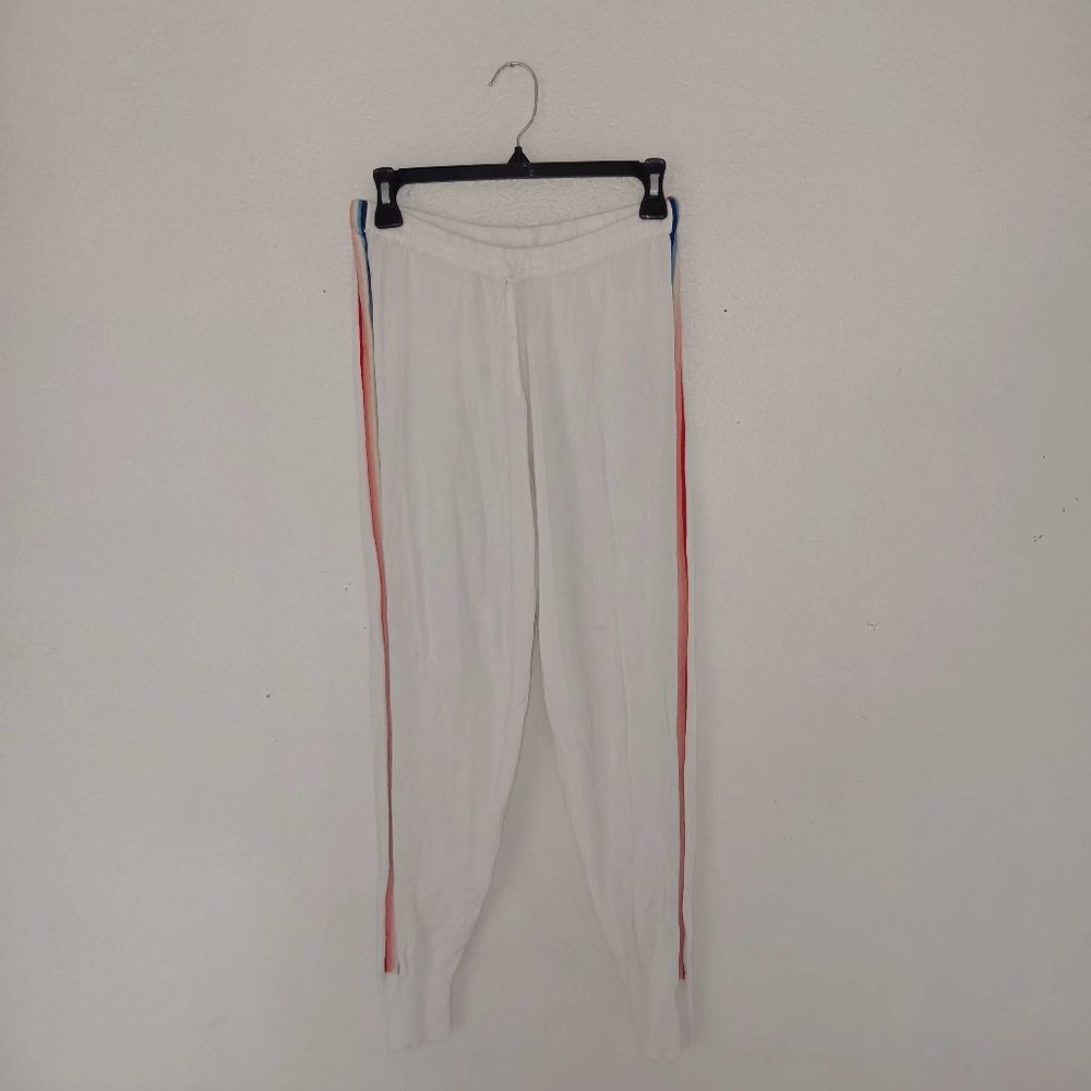 Madeleine Thompson Spiritual Gangster sweats. White with Rainbow stripe. Size S.